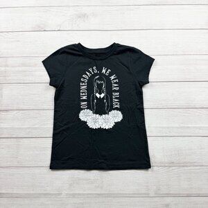 Wednesday Addams Girls Graphic T Shirt Short Sleeve Tee We Wear Black 10-12